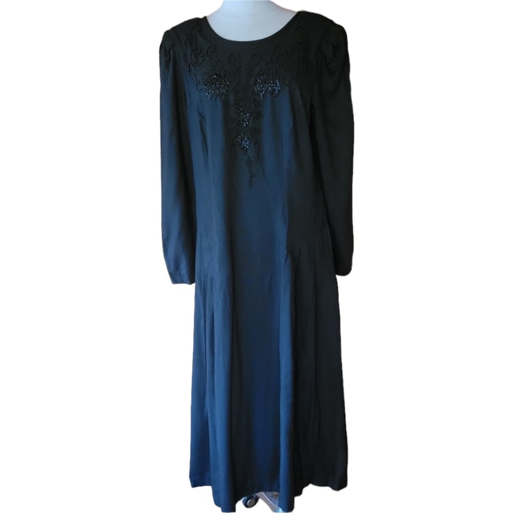 1980s Kathie Lee for Plaza South Beaded Maxi Dress